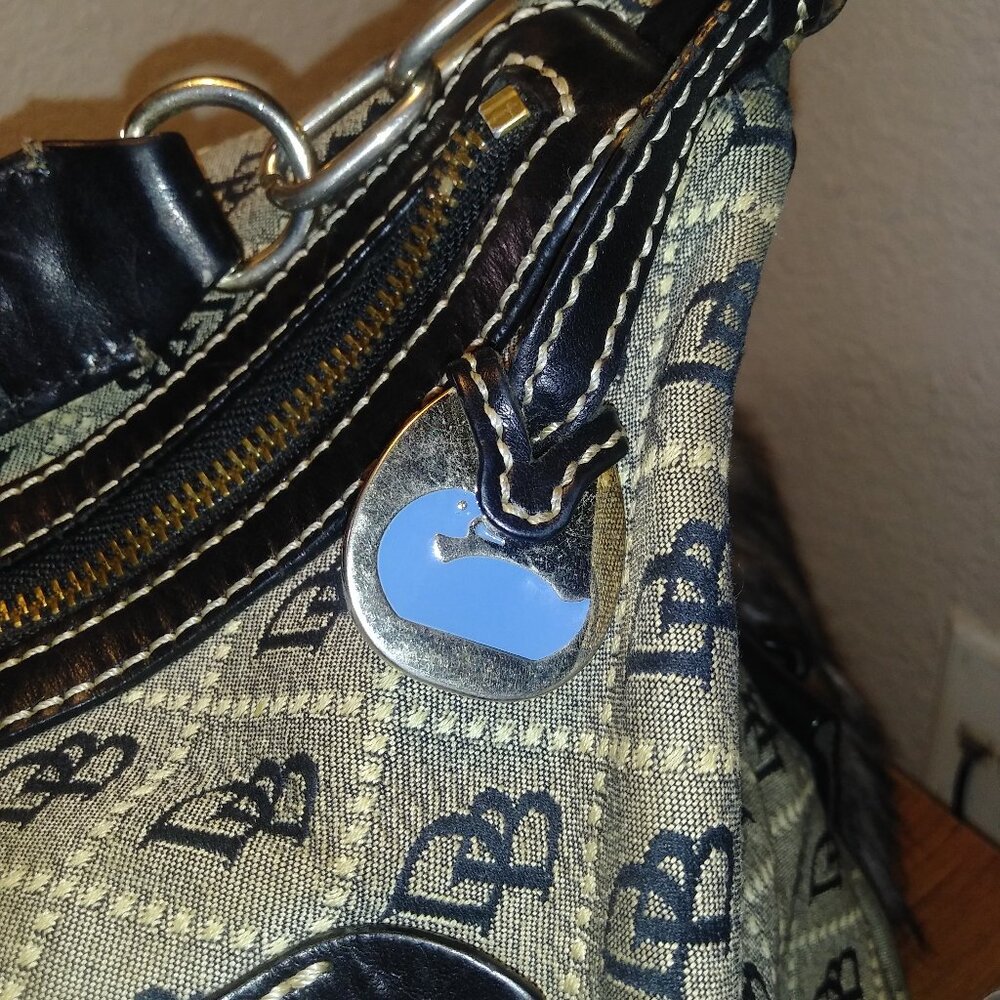 Dooney and Bourke Vintage Signature Canvas and Leather Satchel - Picture 6 of 14
